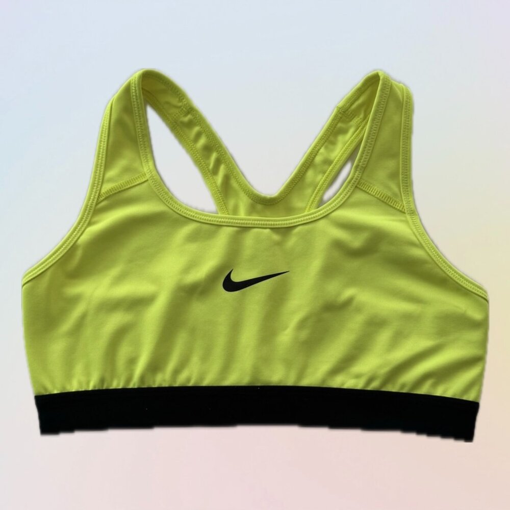 ❌ SOLD ❌ NIKE - Pro Sports Bra - M - Volt Classic Swoosh Dri-Fit